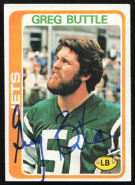 Greg Buttle Autographed 1978 Topps Card #382 New York Jets SKU #264285