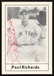 Paul Richards Autographed 1978 Grand Slam Card #71 New York Giants SKU #264512