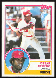 Cesar Cedeno Autographed 1983 Topps Card #475 Cincinnati Reds SKU #264672