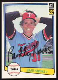 Brad Havens Autographed 1982 Donruss Card #382 Minnesota Twins SKU #264852