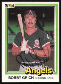 Bob Bobby Grich Autographed 1981 Donruss Card #289 California Angels SKU #265002