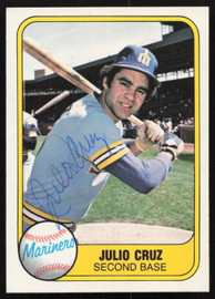 Julio Cruz Autographed 1981 Fleer Card #601 Seattle Mariners SKU #265111