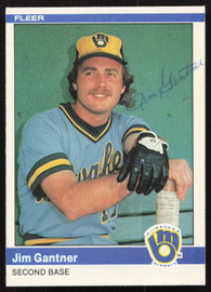Jim Gantner Autographed 1984 Fleer Card #200 Milwaukee Brewers SKU #265157