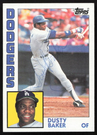 Dusty Baker Autographed 1984 Topps Card #40 Los Angeles Dodgers SKU #265207