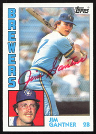 Jim Gantner Autographed 1984 Topps Card #298 Milwaukee Brewers SKU #265214