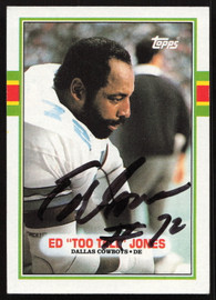 Ed Too Tall Jones Autographed 1989 Topps Card #389 Dallas Cowboys SKU #265391