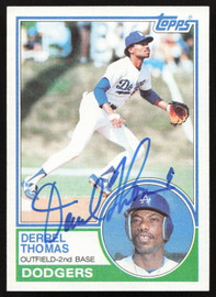 Derrel Thomas Autographed 1983 Topps Card #748 Los Angeles Dodgers SKU #263869
