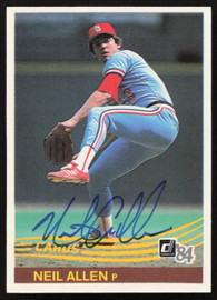 Neil Allen Autographed 1984 Donruss Card #109 St. Louis Cardinals SKU #263888