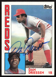 Dan Driessen Autographed 1984 Topps Card #585 Cincinnati Reds SKU #264060