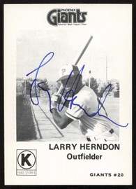 Larry Herndon Autographed 1975 Circle K Rookie Card #11 Phoenix Giants SKU #264194