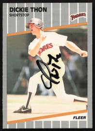 Dickie Thon Autographed 1989 Fleer Card #320 San Diego Padres SKU #264266
