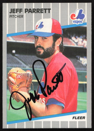 Jeff Parrett Autographed 1989 Fleer Card #389 Montreal Expos SKU #264268