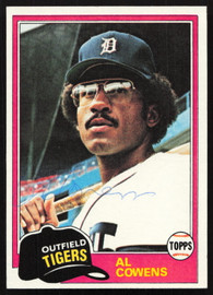 Al Cowens Autographed 1981 Topps Card #123 Detroit Tigers SKU #264896