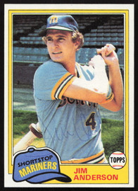 Jim Anderson Autographed 1981 Topps Card #613 Seattle Mariners SKU #264946