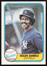 Oscar Gamble Autographed 1981 Fleer Card #98 New York Yankees SKU #265054