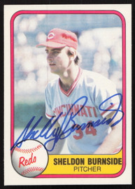 Sheldon Burnside Autographed 1981 Fleer Card #220 Cincinnati Reds SKU #265078