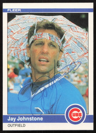 Jay Johnstone Autographed 1984 Fleer Card #495 Chicago Cubs SKU #265180