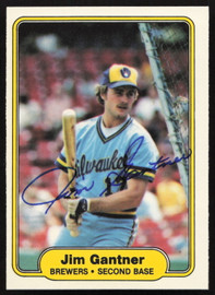 Jim Gantner Autographed 1982 Fleer Card #142 Milwaukee Brewers SKU #263622