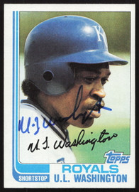 U.L. Washington Autographed 1982 Topps Card #329 Kansas City Royals SKU #263681