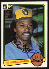 Marshall Edwards Autographed 1983 Donruss Card #406 Milwaukee Brewers SKU #263736