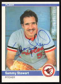 Sammy Stewart Autographed 1984 Fleer Card #22 Baltimore Orioles SKU #263970