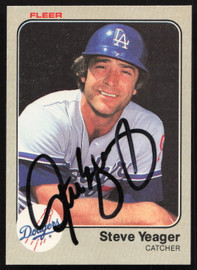 Steve Yeager Autographed 1983 Fleer Card #227 Los Angeles Dodgers SKU #264252