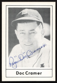 Roger Doc Cramer Autographed 1978 Grand Slam Card #58 Detroit Tigers SKU #264501