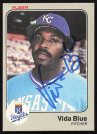 Vida Blue Autographed 1983 Fleer Card #106 Kansas City Royals SKU #264581