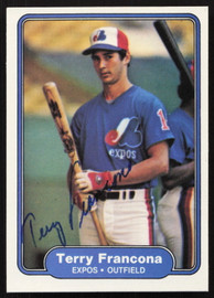 Terry Francona Autographed 1982 Fleer Card #188 Montreal Expos SKU #264744