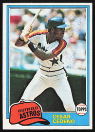 Cesar Cedeno Autographed 1981 Topps Card #190 Houston Astros SKU #264912