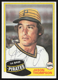 Jason Thompson Autographed 1981 Topps Traded Card #843 Pittsburgh Pirates SKU #264962