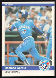 Damaso Garcia Autographed 1984 Fleer Card #153 Toronto Blue Jays SKU #265154