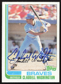 Claudell Washington Autographed 1982 Topps Card #758 Atlanta Braves SKU #263709