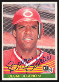 Cesar Cedeno Autographed 1984 Donruss Card #306 Cincinnati Reds SKU #265132