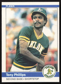 Tony Phillips Autographed 1984 Fleer Card #459 Oakland A's SKU #265173