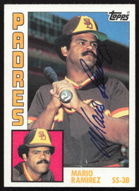 Mario Ramirez Autographed 1984 Topps Card #94 San Diego Padres SKU #264014