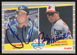 Jim Corsi & Bob Milacki Autographed 1985 Fleer Rookie Card #649 SKU #264109