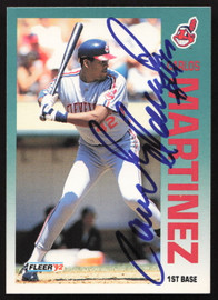 Carlos Martinez Autographed 1992 Fleer Card #117 Cleveland Indians SKU #264147