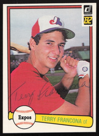 Terry Francona Autographed 1982 Donruss Rookie Card #627 Montreal Expos SKU #264887