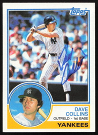 Dave Collins Autographed 1983 Topps Card #359 New York Yankees SKU #263843