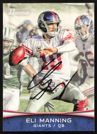 Eli Manning Autographed 2012 Bowman Card #8 New York Giants SKU #265323