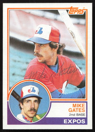 Mike Gates Autographed 1983 Topps Card #657 Montreal Expos SKU #264681