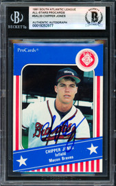 Chipper Jones Autographed 1991 ProCards Rookie Card #SAL33 Atlanta Braves Beckett BAS #19252977