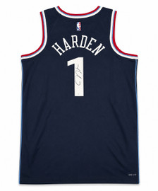 Los Angeles Clippers James Harden Autographed Blue Nike Swingman Icon Edition Jersey Size 52 Fanatics Holo Stock #262997