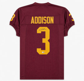USC Trojans Jordan Addison Autographed Maroon Jersey Beckett BAS QR Stock #263335