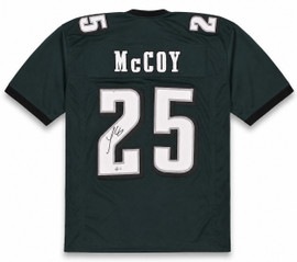 Philadelphia Eagles LeSean McCoy Autographed Green Jersey Beckett BAS Witness Stock #263338