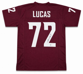 Seattle Seahawks Abe Lucas Autographed Crimson Jersey MCS Holo Stock #263327