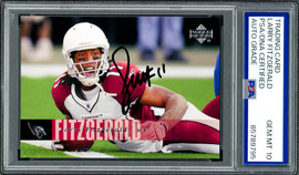 Larry Fitzgerald Autographed 2006 Upper Deck Card #1 Arizona Cardinals Auto Grade Gem Mint 10 PSA/DNA #85789795