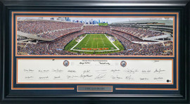 Chicago Bears Greats Autographed Framed Panoramic Photo With 20 Signatures Including Walter Payton Beckett BAS Stock #262546