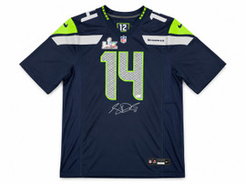 Seattle Seahawks Sam Darnold Autographed Blue Nike Super Bowl LX Patch Jersey Size XL Beckett BAS Witness Stock #265419
